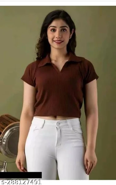 Women's Half Sleeve Collar T-shirt